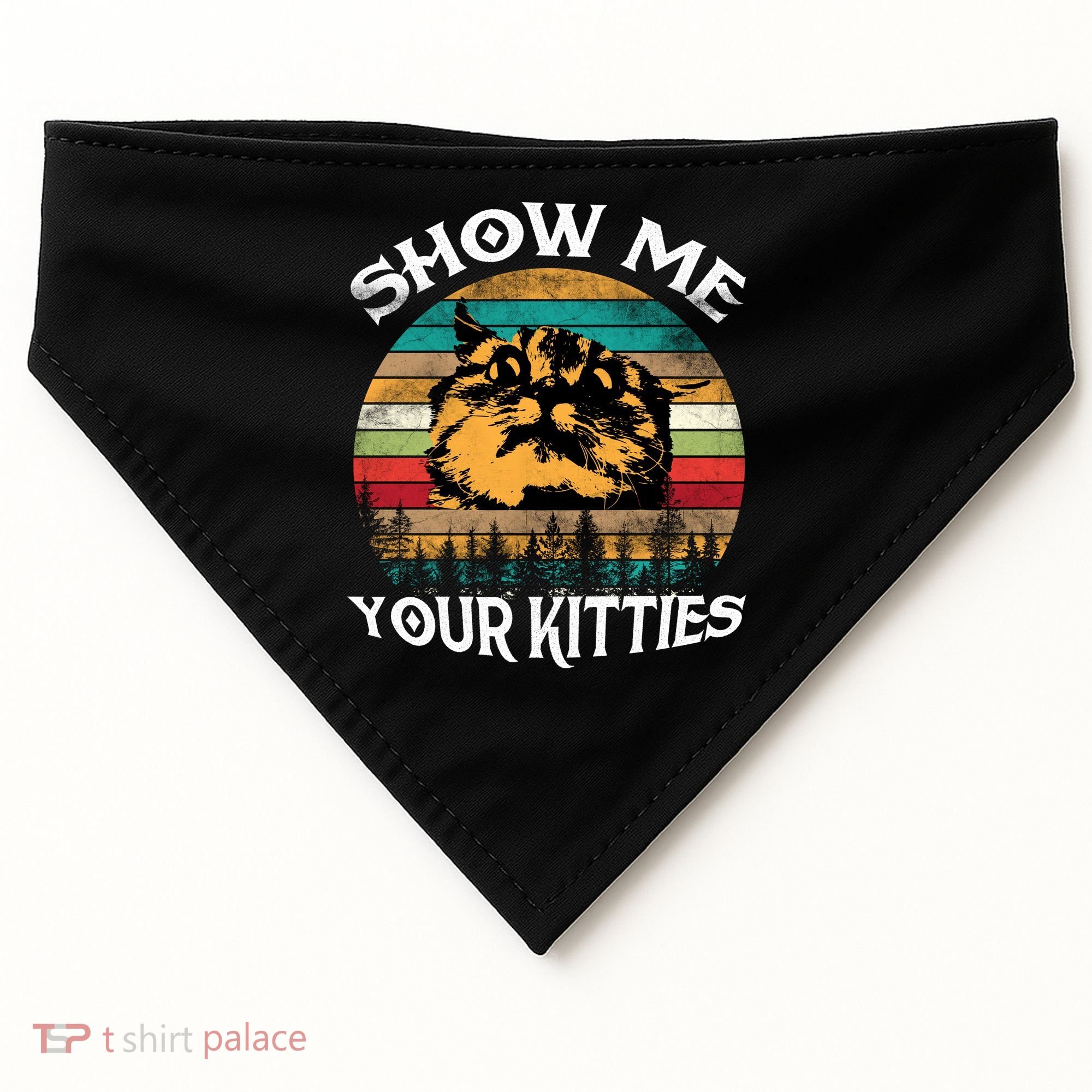 Show Me Your Kitties Retro Cat Lover USA-Made Doggie Bandana