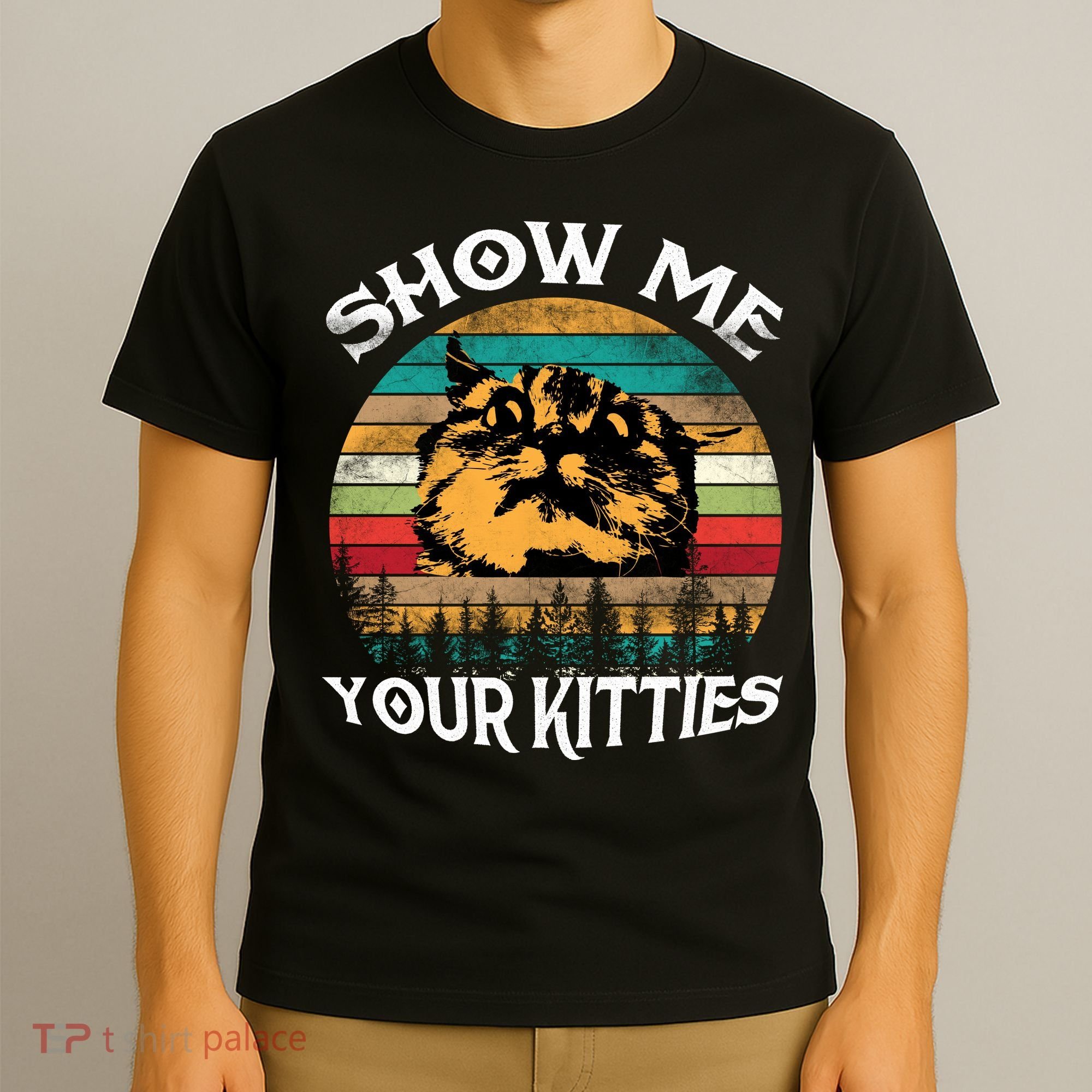 Show Me Your Kitties Retro Cat Lover T-Shirt