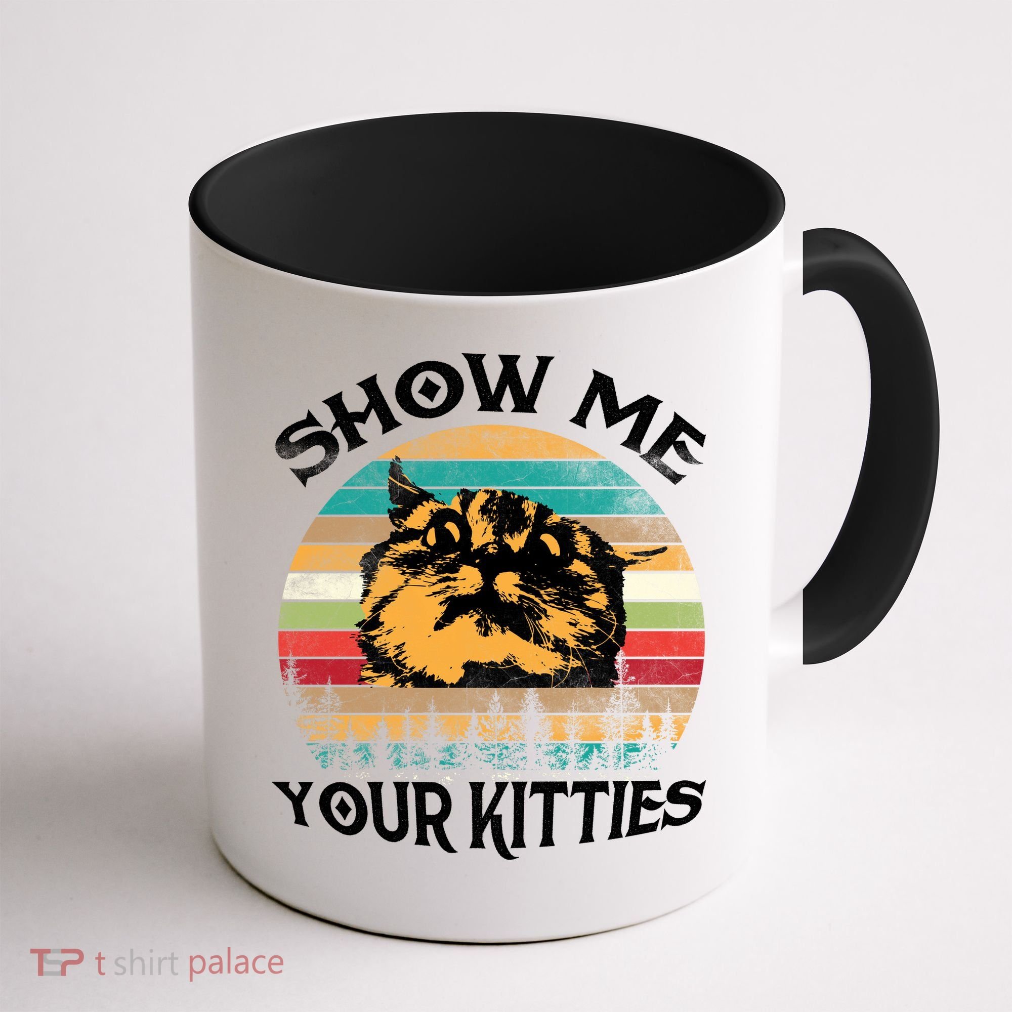 Show Me Your Kitties Retro Cat Lover Coffee Mug
