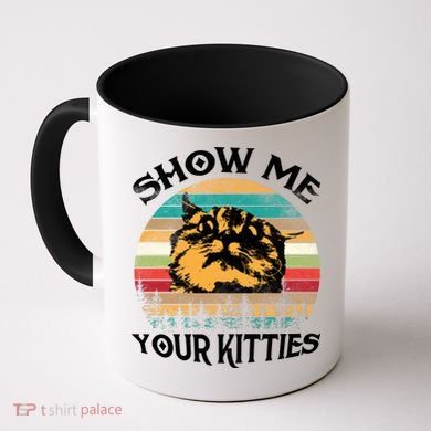 Show Me Your Kitties Retro Cat Lover Coffee Mug