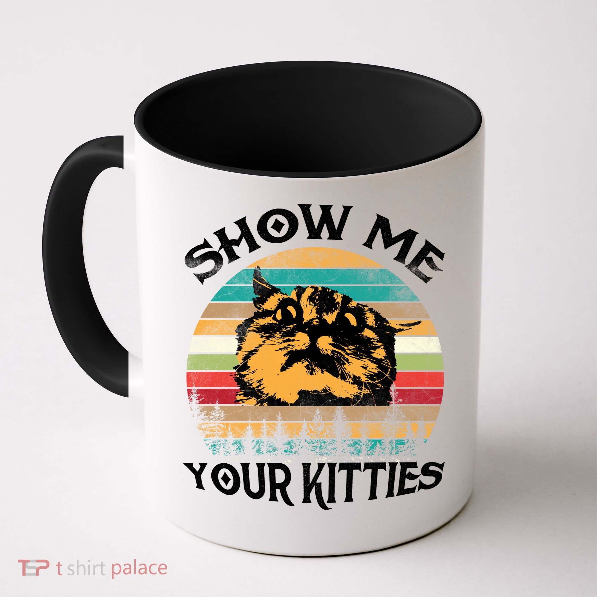 Show Me Your Kitties Retro Cat Lover Coffee Mug