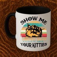 Show Me Your Kitties Retro Cat Lover Coffee Mug thumb 2