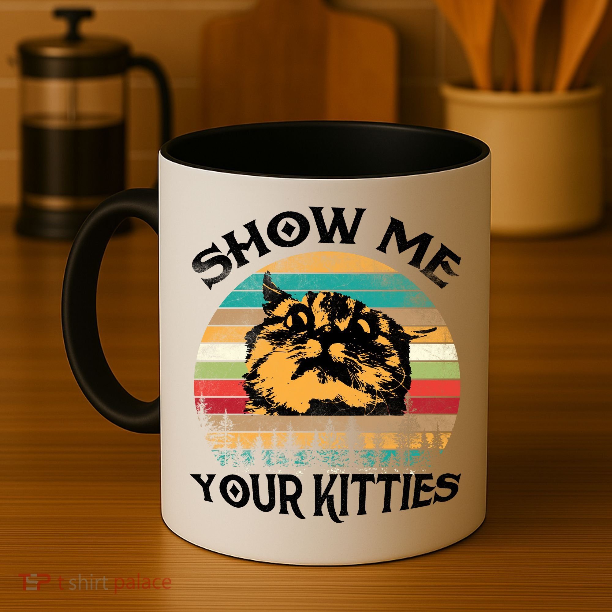 Show Me Your Kitties Retro Cat Lover Coffee Mug