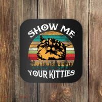 Show Me Your Kitties Retro Cat Lover Coaster thumb 0