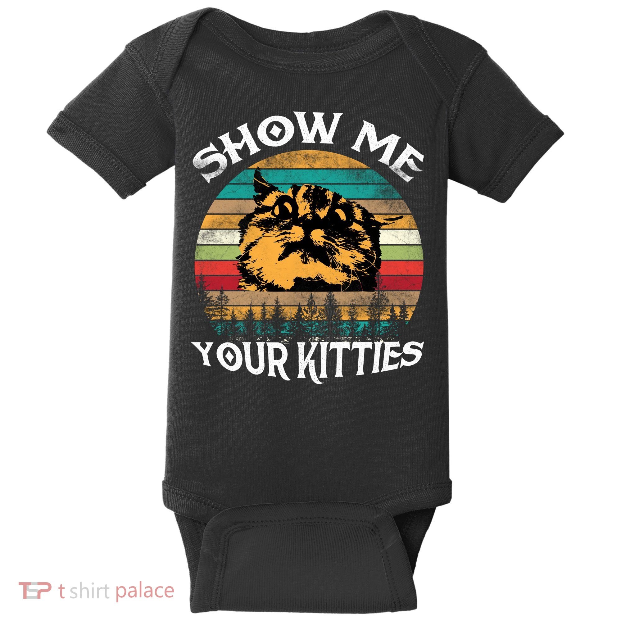 Show Me Your Kitties Retro Cat Lover Baby Bodysuit