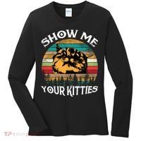Show Me Your Kitties Retro Cat Lover Women's Long Sleeve Shirt thumb 0