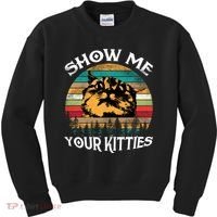 Show Me Your Kitties Retro Cat Lover Kids Sweatshirt thumb 0