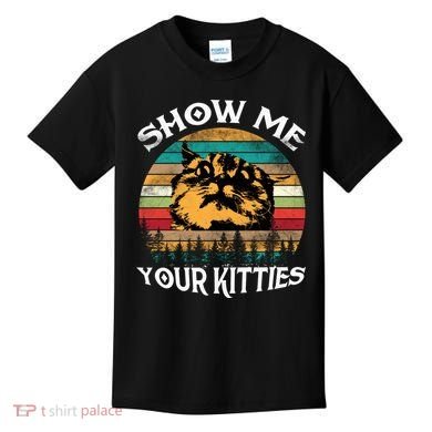 Show Me Your Kitties Retro Cat Lover Kids T-Shirt