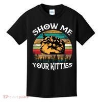 Show Me Your Kitties Retro Cat Lover Kids T-Shirt thumb 0