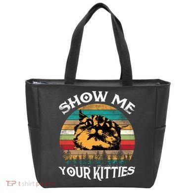 Show Me Your Kitties Retro Cat Lover Tote Bag