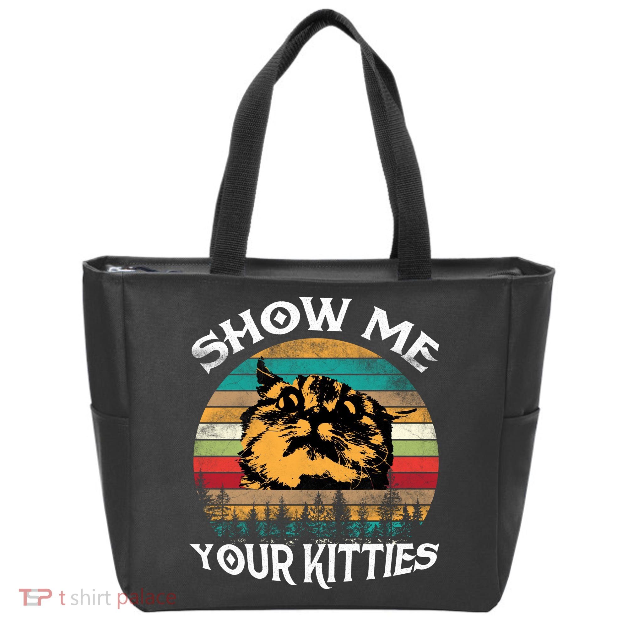 Show Me Your Kitties Retro Cat Lover Tote Bag