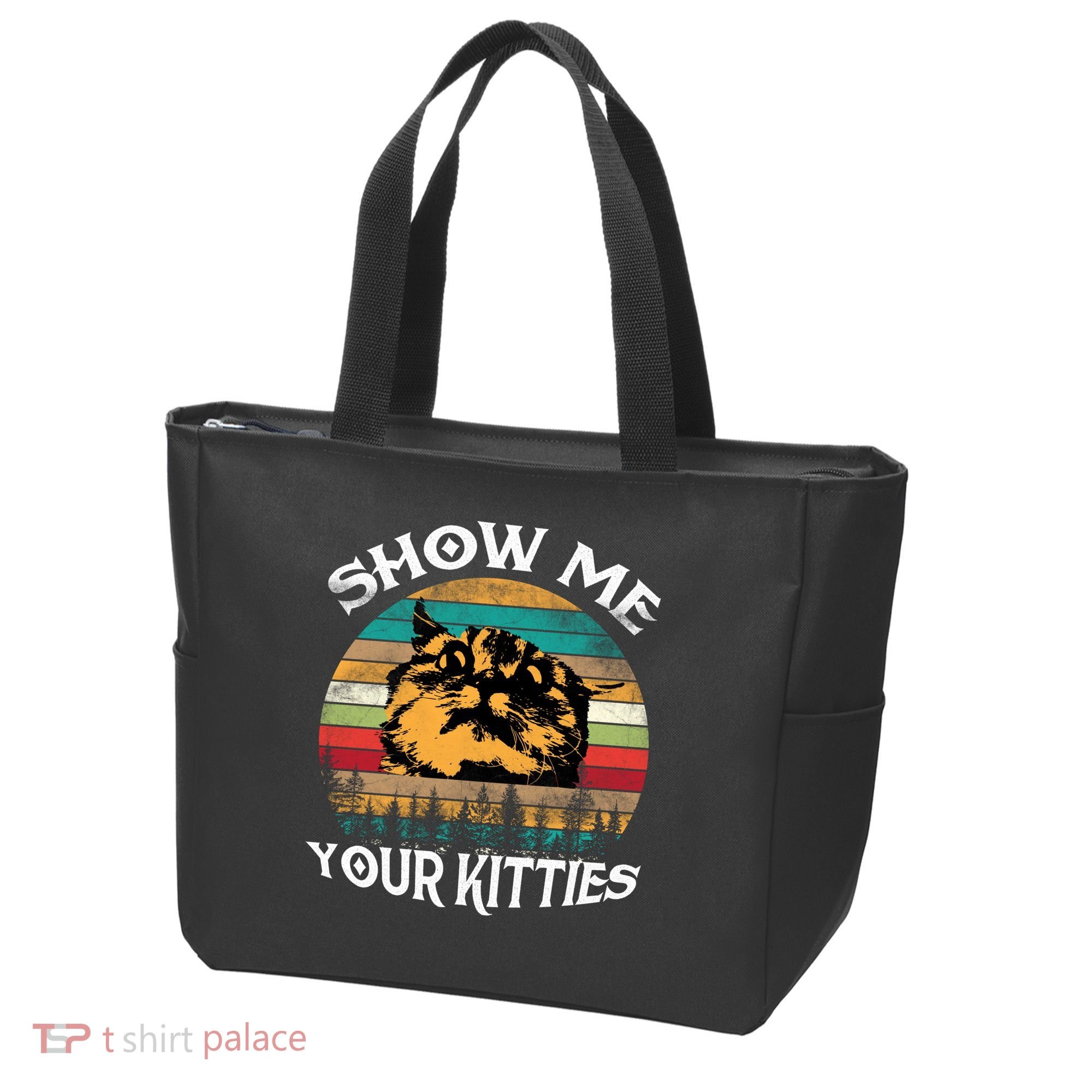 Show Me Your Kitties Retro Cat Lover Tote Bag