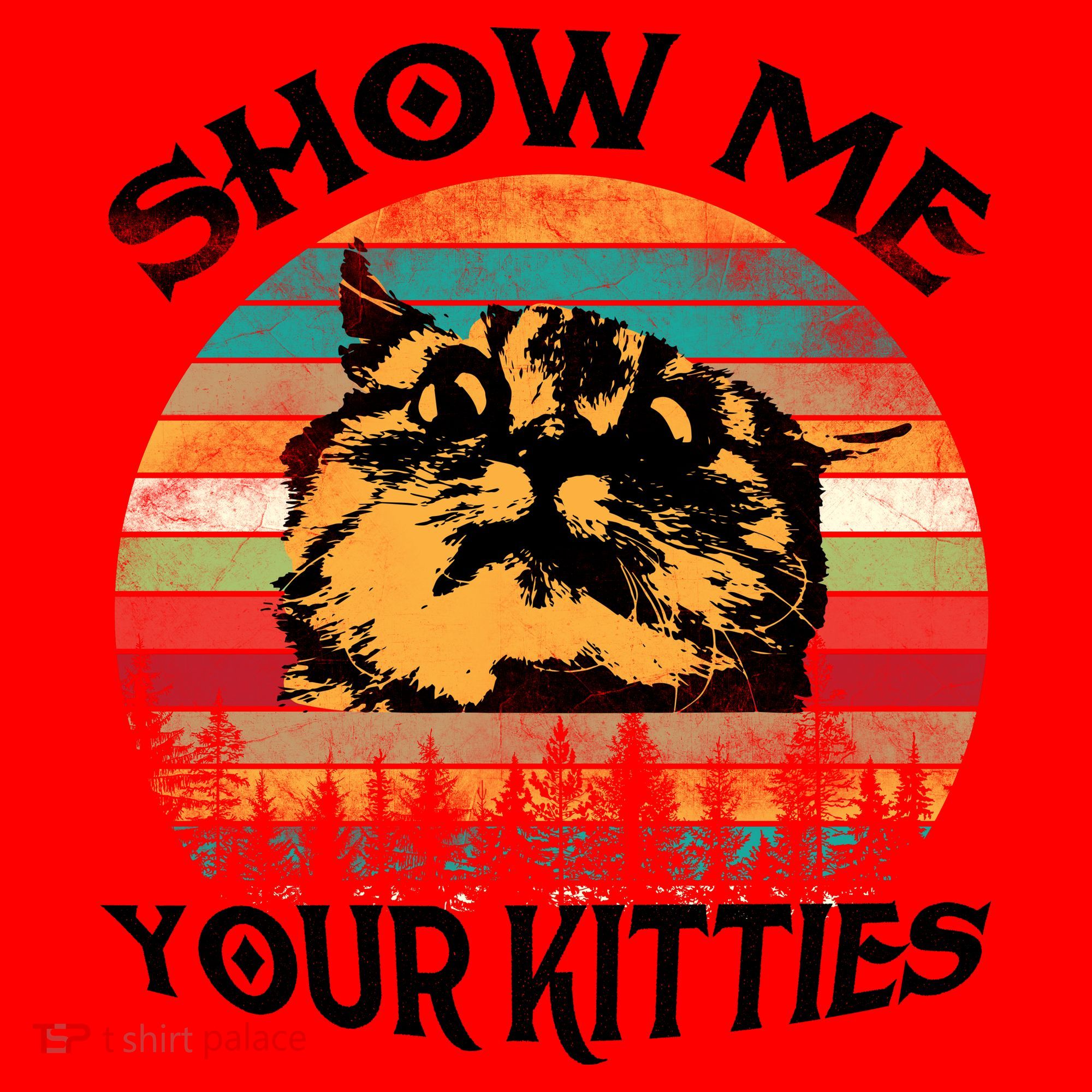 Show Me Your Kitties Retro Cat Lover Santa Hat