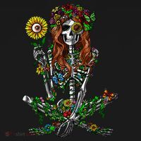 Skeleton Hippie Psychedelic Sunflower Nature Floral Women Women's Tank Top thumb 5