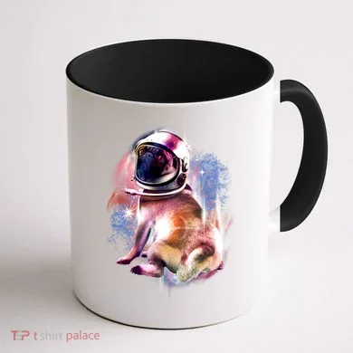 Space Hunger Pug Coffee Mug back