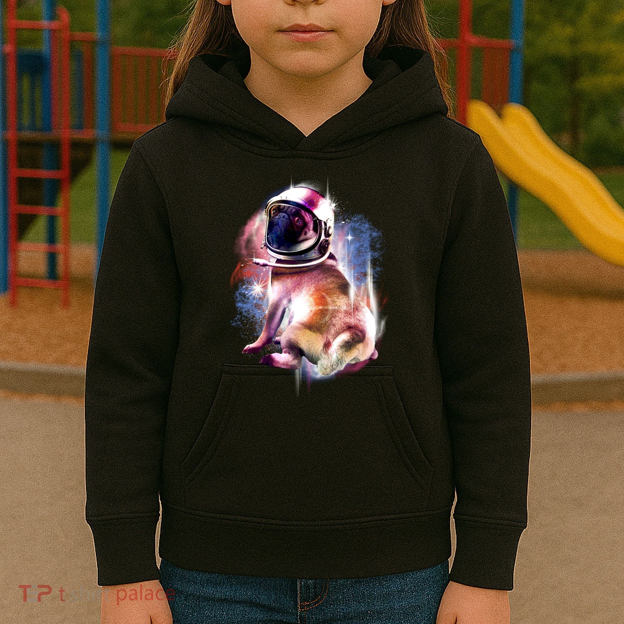 Space Hunger Pug Kids Hoodie