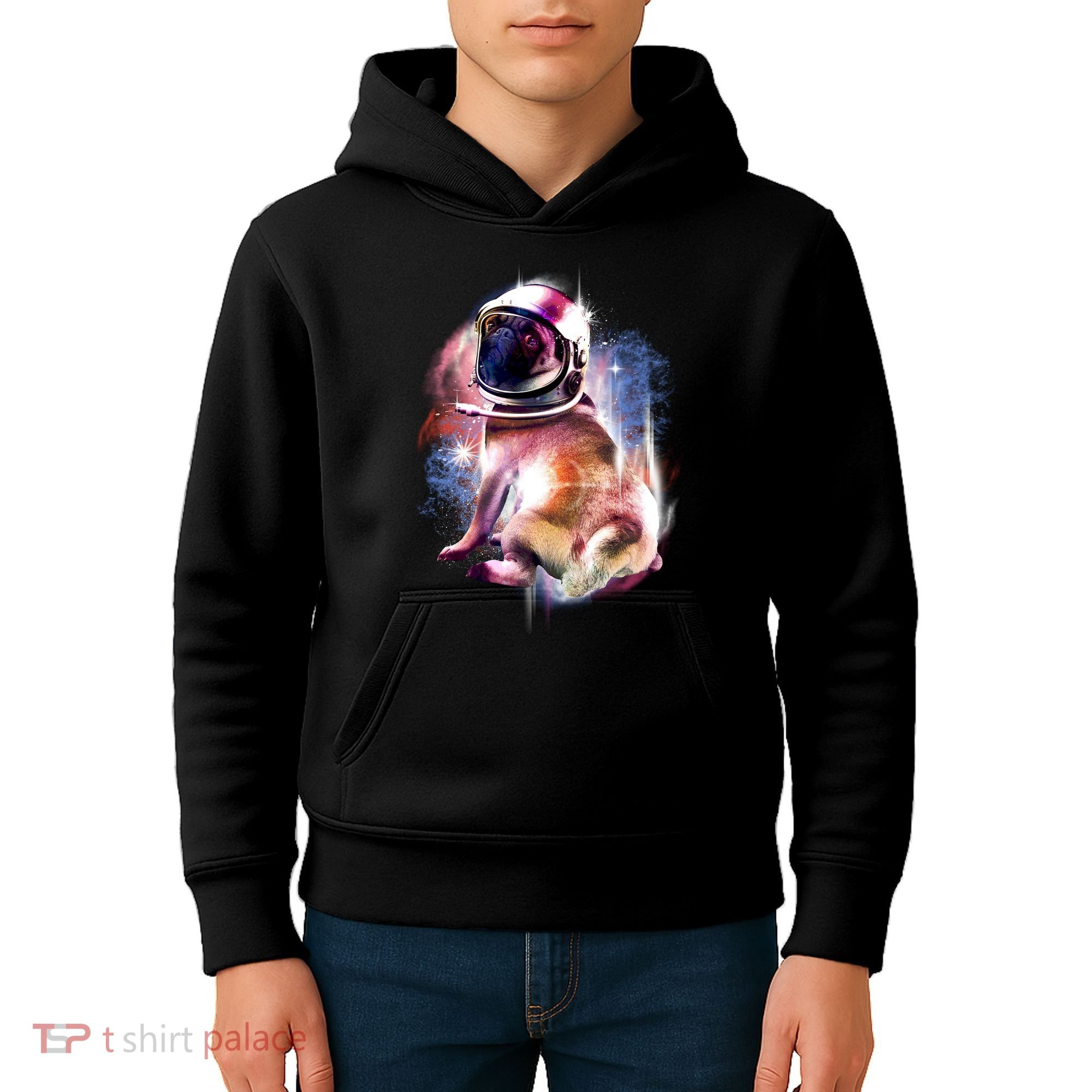 Space Hunger Pug Kids Hoodie