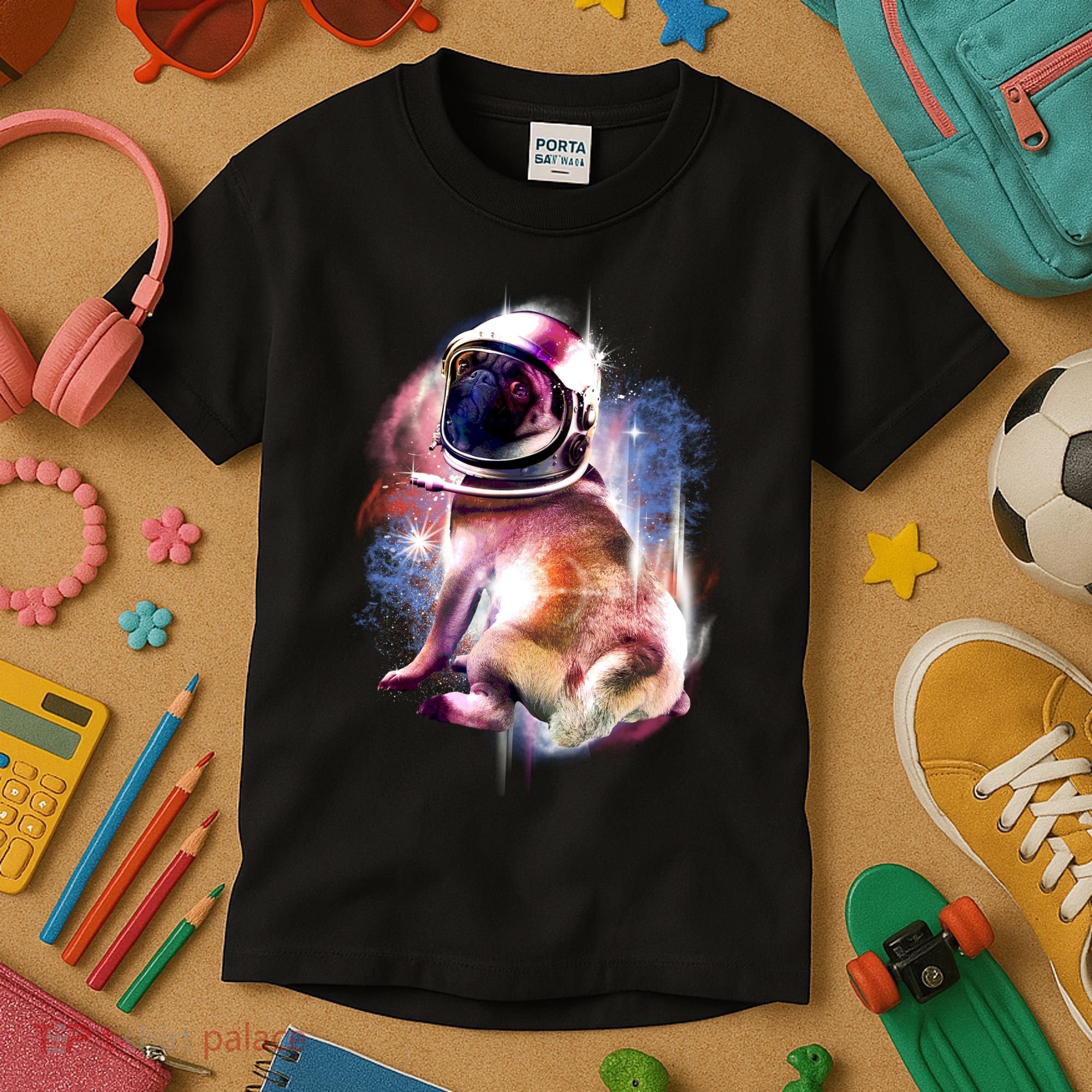 Space Hunger Pug Kids T-Shirt