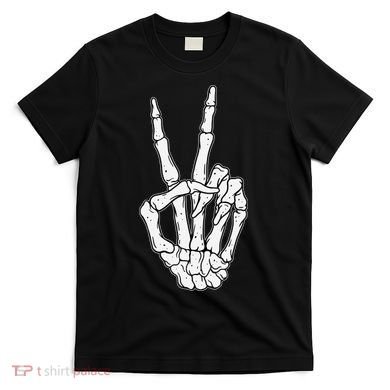 Skeleton Hand Peace Sign Bone T-Shirt