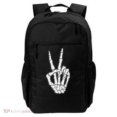 Skeleton Hand Peace Sign Bone Backpack