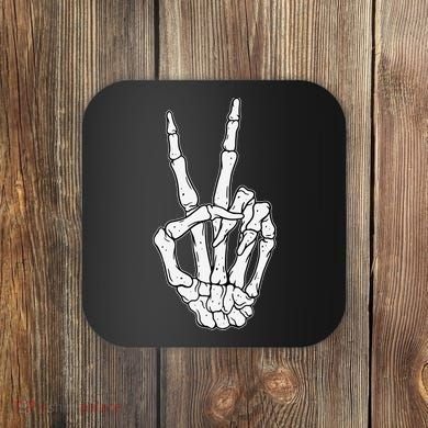 Skeleton Hand Peace Sign Bone Coaster