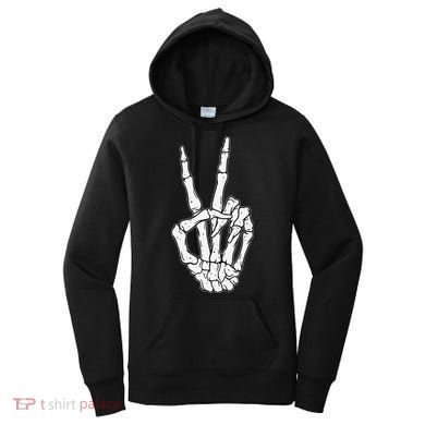Skeleton Hand Peace Sign Bone Women's Hoodie