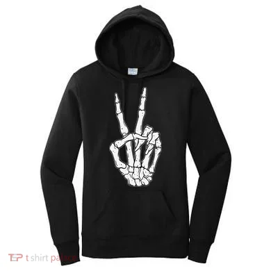 Skeleton Hand Peace Sign Bone Women's Hoodie