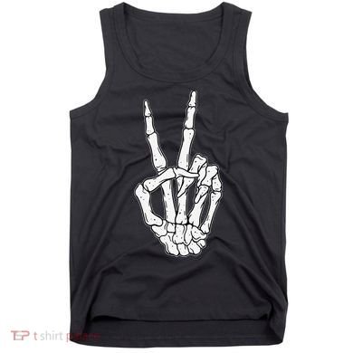 Skeleton Hand Peace Sign Bone Tank Top
