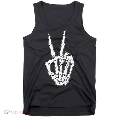 Skeleton Hand Peace Sign Bone Tank Top