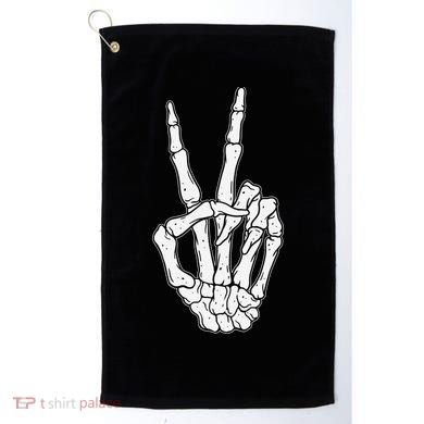 Skeleton Hand Peace Sign Bone Golf Towel