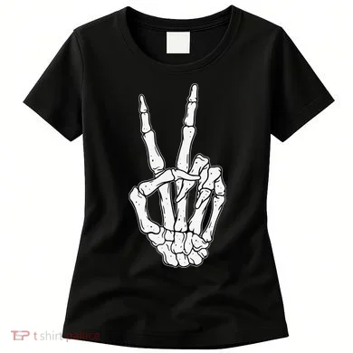 Skeleton Hand Peace Sign Bone Women's T-Shirt