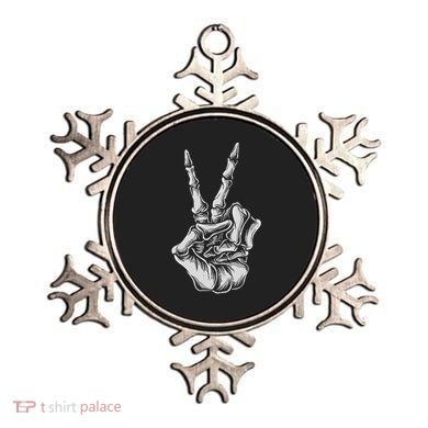 Skeleton Hand Peace Sign Bones Vintage Retro Peace Ornament