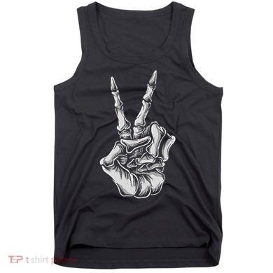 Skeleton Hand Peace Sign Bones Vintage Retro Peace Tank Top