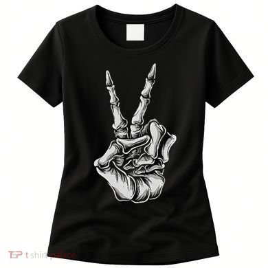 Skeleton Hand Peace Sign Bones Vintage Retro Peace Women's T-Shirt