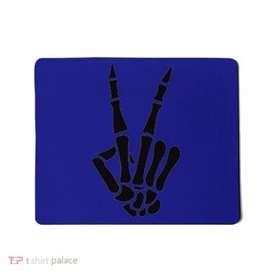 Skeleton Hand Peace Sign Bones Pocket Halloween Skeleton Mousepad