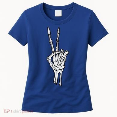 Skeleton Hand Peace Sign Women's T-Shirt