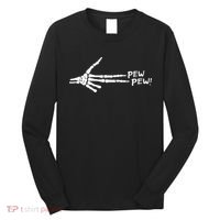 Skeleton Hand Pew Pew Long Sleeve Shirt thumb 0