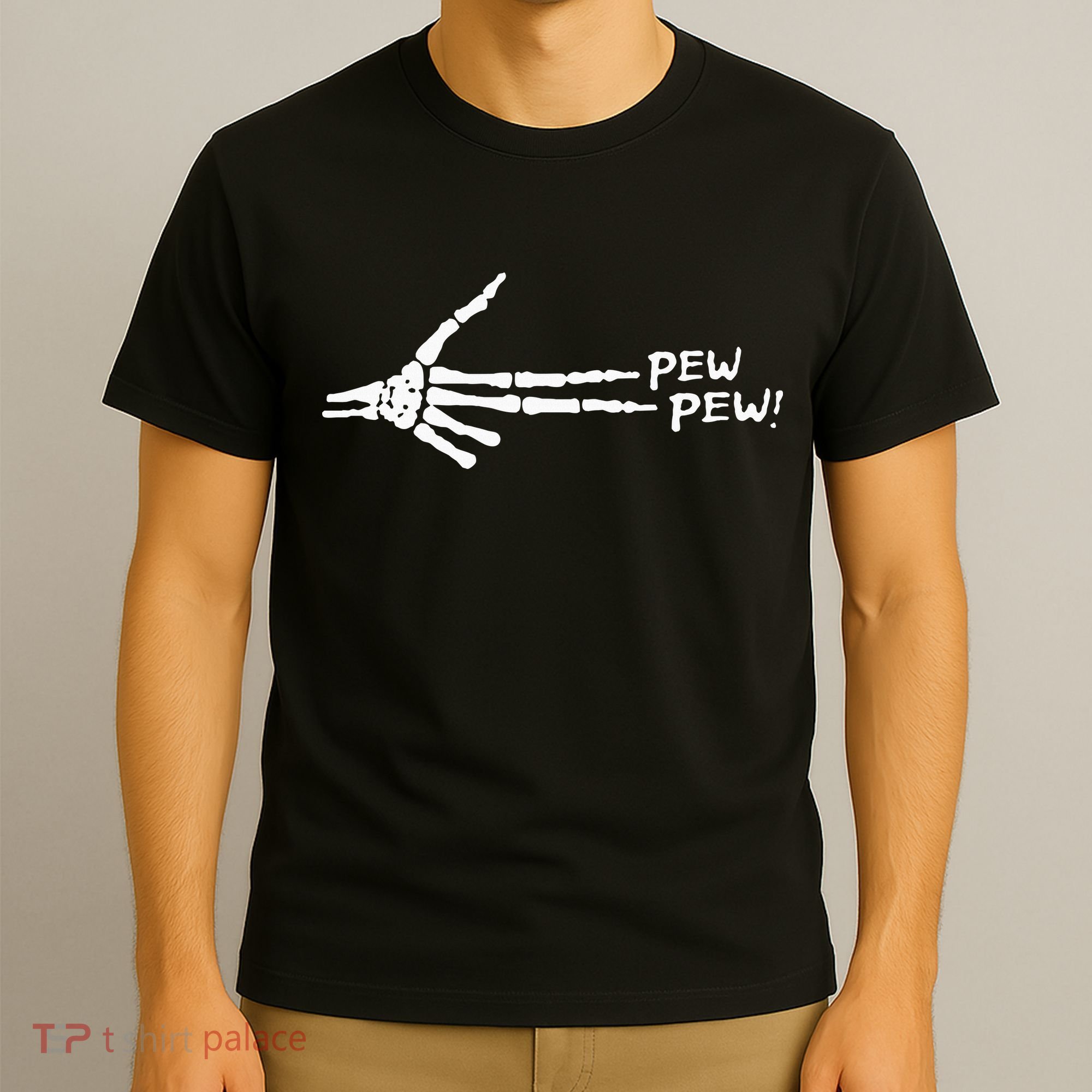 Skeleton Hand Pew Pew T-Shirt