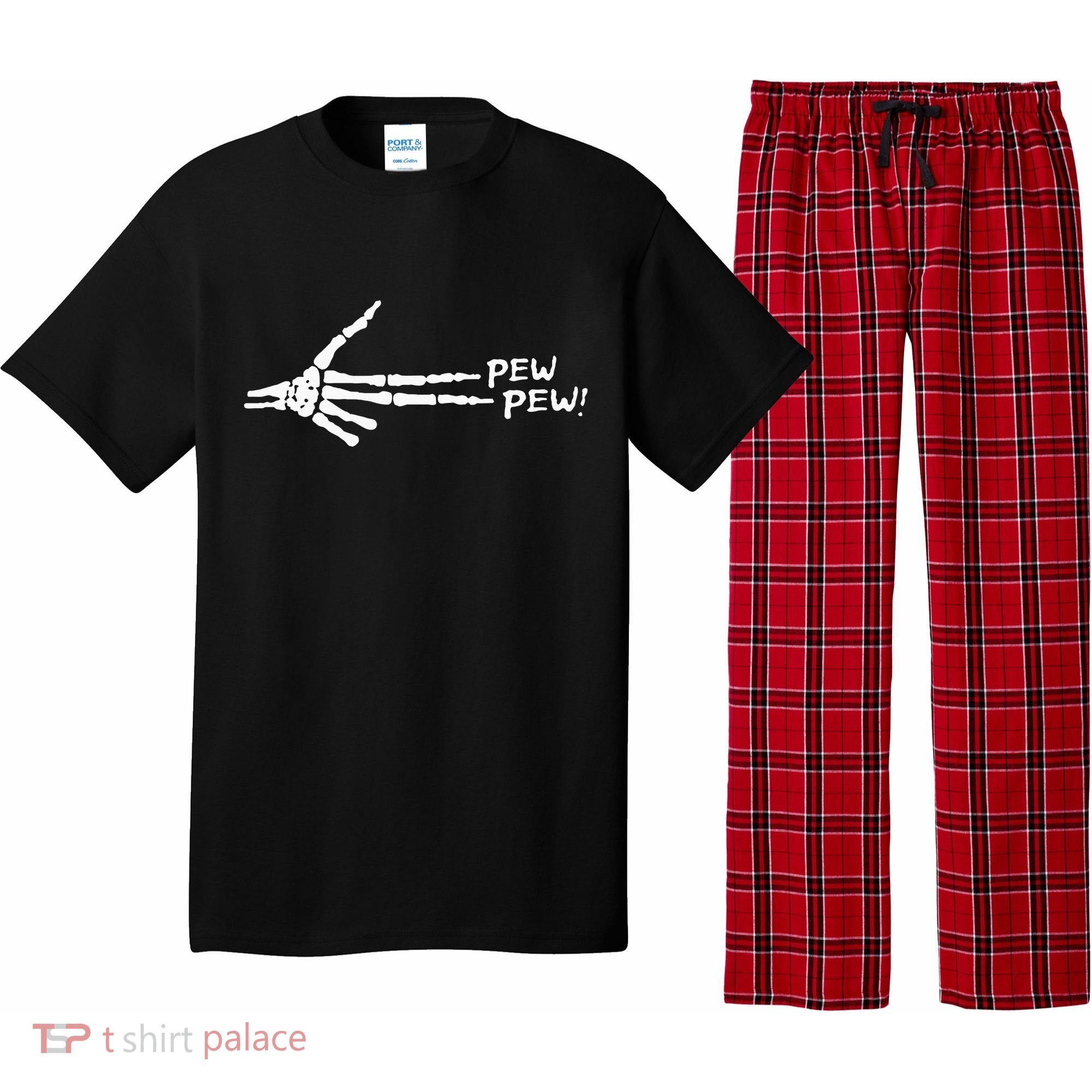 Skeleton Hand Pew Pew Pajama Set