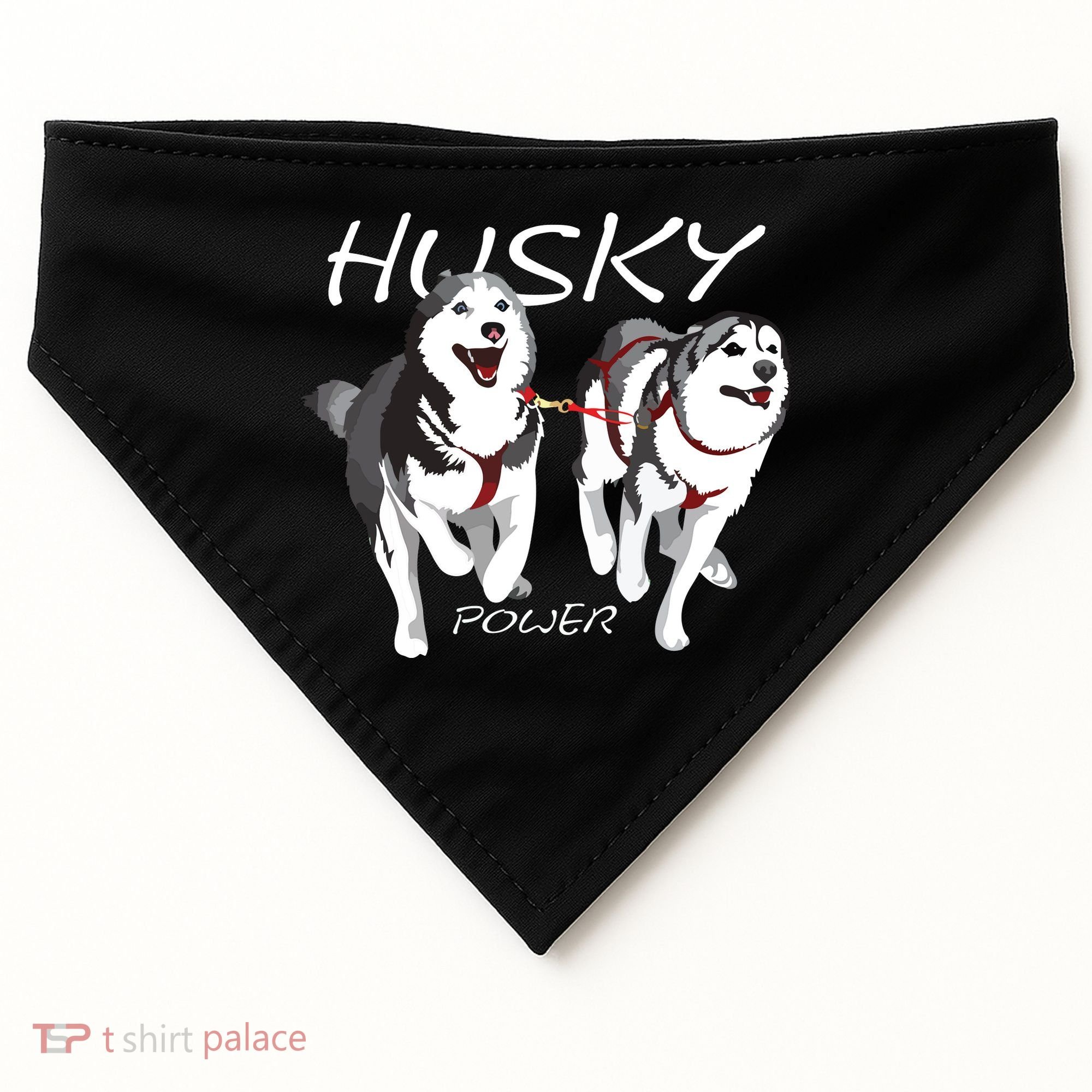 Siberian Husky Power Awesome Cute Husky USA-Made Doggie Bandana