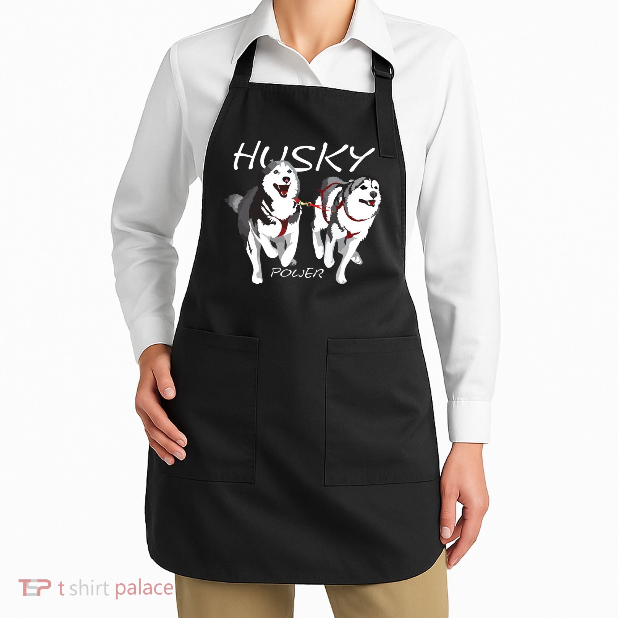 Siberian Husky Power Awesome Cute Husky Apron