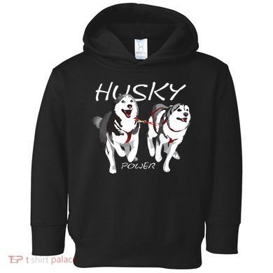 Siberian Husky Power Awesome Cute Husky Toddler Hoodie