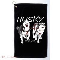 Siberian Husky Power Awesome Cute Husky Golf Towel thumb 0