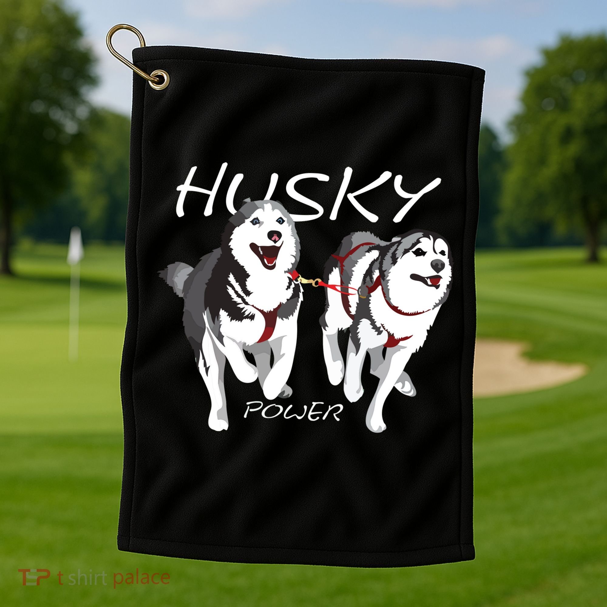 Siberian Husky Power Awesome Cute Husky Golf Towel