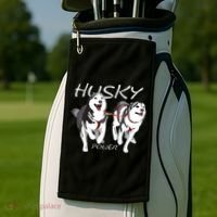 Siberian Husky Power Awesome Cute Husky Golf Towel thumb 2