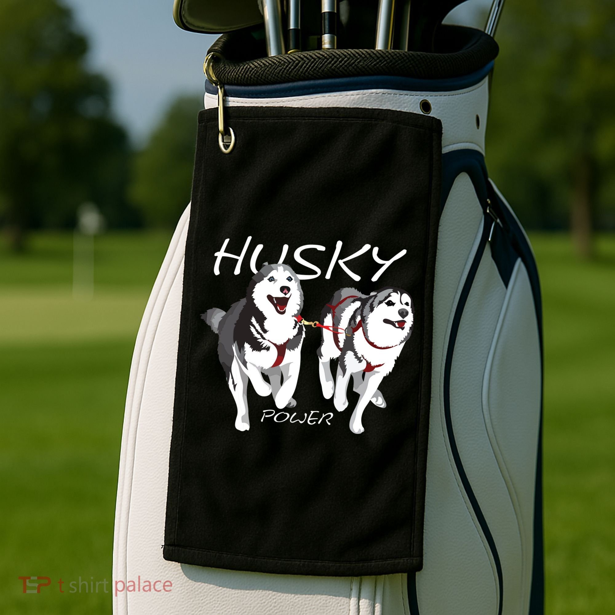 Siberian Husky Power Awesome Cute Husky Golf Towel