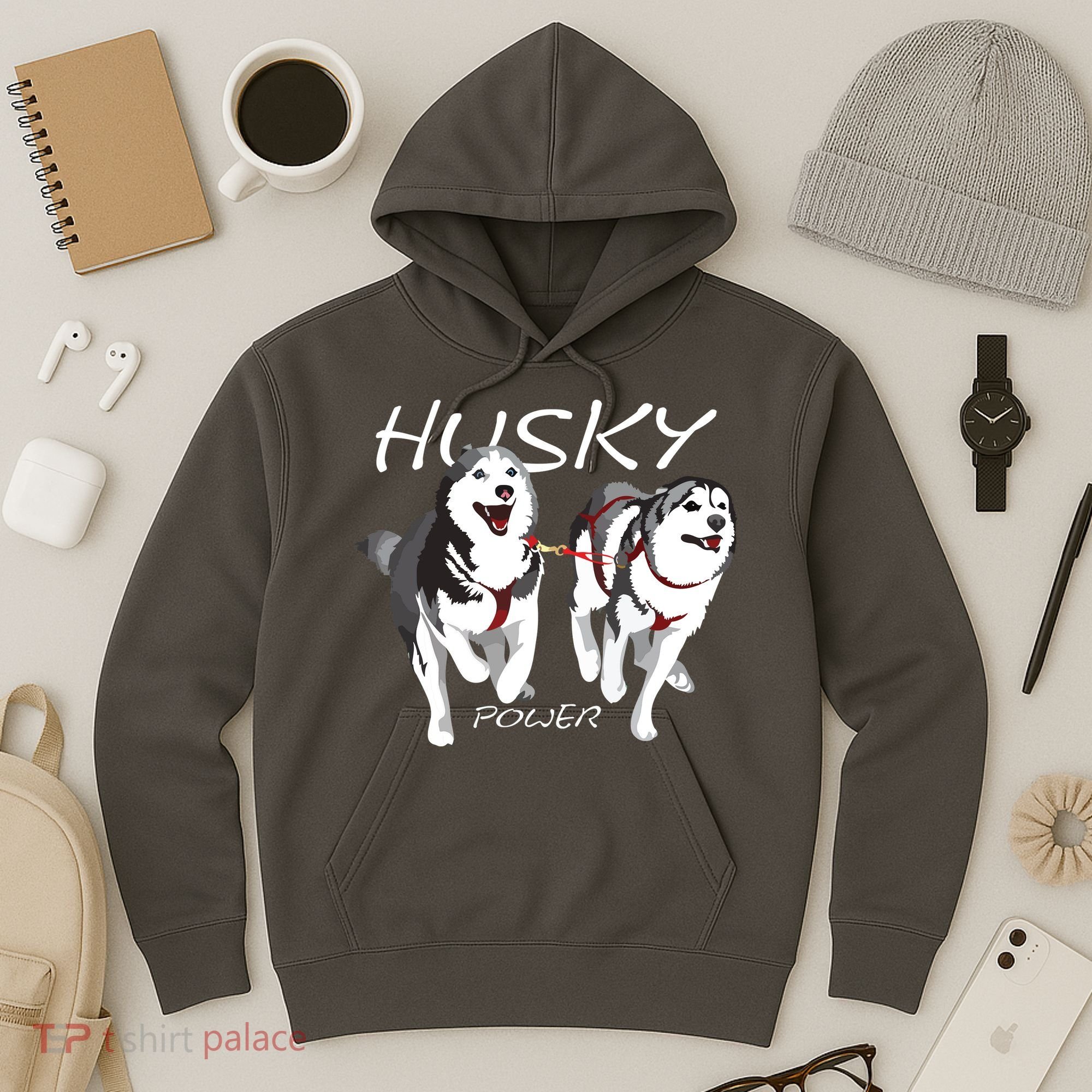 Siberian Husky Power Awesome Cute Husky Hoodie