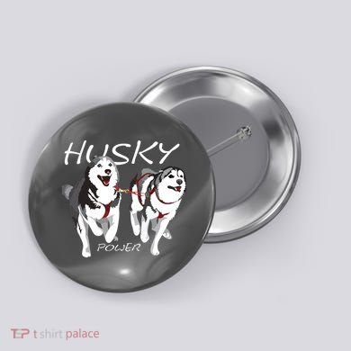 Siberian Husky Power Awesome Cute Husky Button