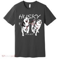 Siberian Husky Power Awesome Cute Husky Premium T-Shirt thumb 0