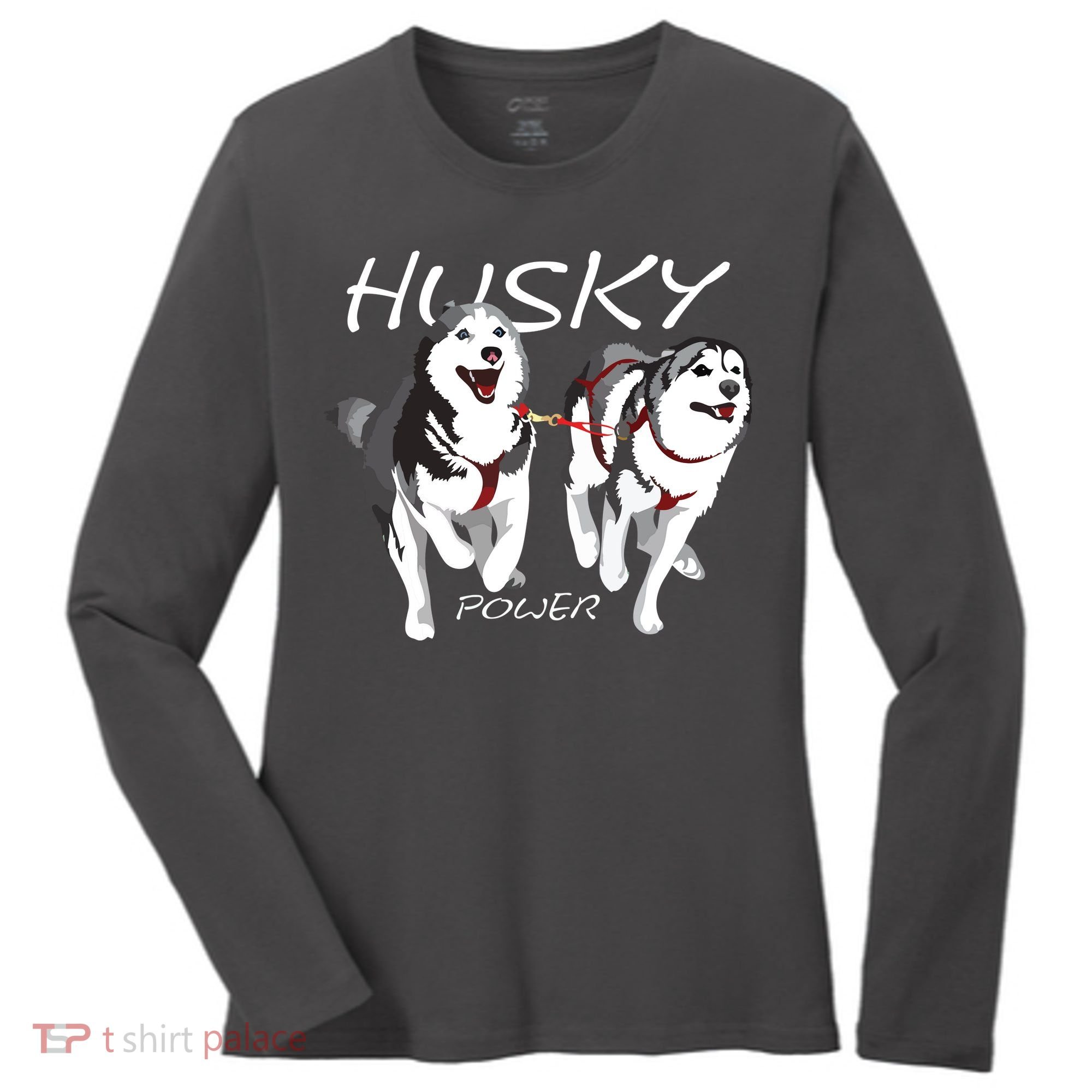 Siberian Husky Power Awesome Cute Husky Women's Long Sleeve Shirt